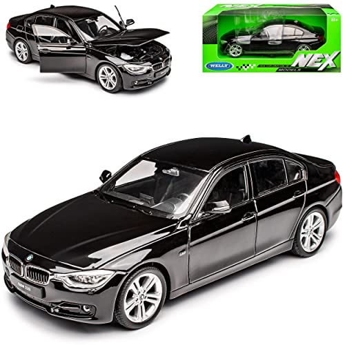 Welly B*M*W 3er F30 335i Limousine Schwarz 2011-2019 1/24 Modell Auto mit individiuellem Wunschkennzeichen von Welly