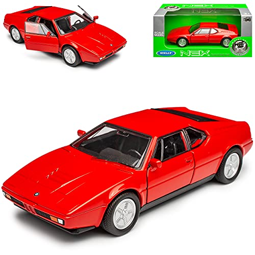 Welly B-M-W M1 E26 Coupe Rot 1978-1981 ca 1/43 1/36-1/46 Modell Auto mit individiuellem Wunschkennzeichen von Welly