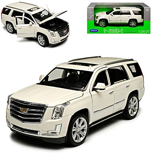 Welly Cadilac Escalade GMTK2XL Weiss SUV 4. Generation Ab 2014 1/24 Modell Auto mit individiuellem Wunschkennzeichen von Welly