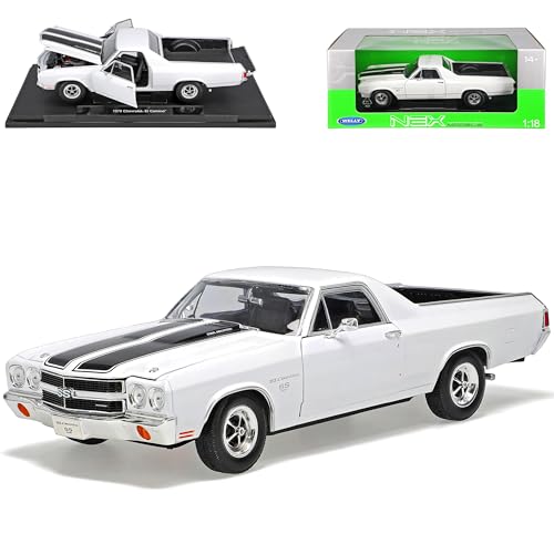 Welly Chevrolet Chevy EL Camino Weiss Pick-up 3. Generation 1968-1972 1/18 Modell Auto von Welly