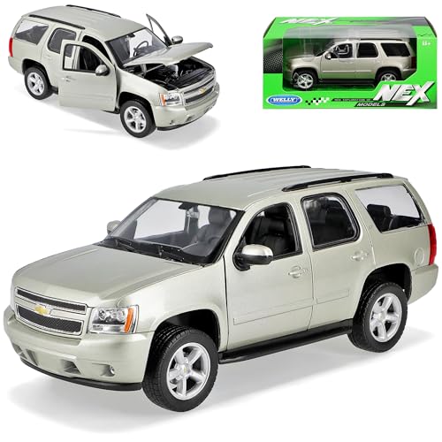 Welly Chevrolet Chevy Tahoe SUV Silber Ab 2006 1/24 Modell Auto von Welly