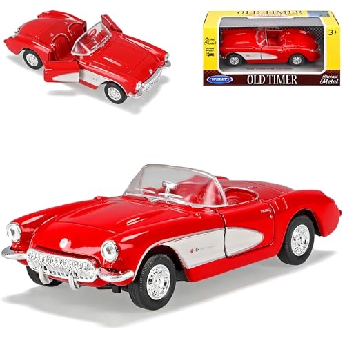 Welly Chevrolet Corvette C1 Cabrio Rot Offen 1953-1962 ca 1/43 1/36-1/46 Modell Auto mit individiuellem Wunschkennzeichen Welly Chevrolet Corvette C1 Cabrio Rot Offen 1953-1962 ca 1/43 1/36-1/46 Modell Auto mit individiuellem Wunschkennzeichen von Welly