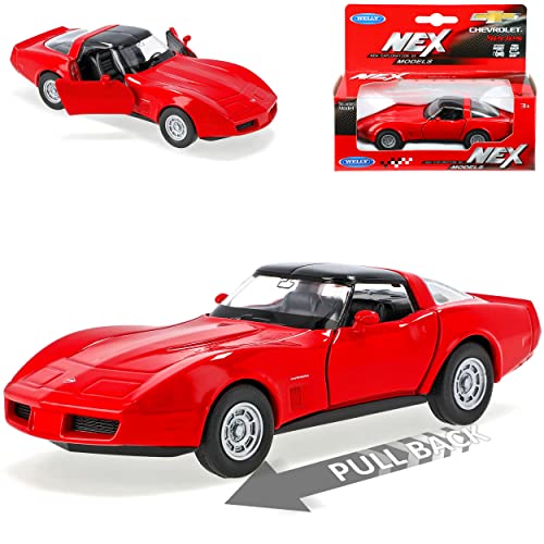 Welly Chevrolet Corvette C3 Stingray Coupe Rot 1967-1982 mit Rückzugsmotor ca 1/43 1/36-1/46 Modell Auto Welly Chevrolet Corvette C3 Stingray Coupe Rot 1967-1982 mit Rückzugsmotor ca 1/43 1/36-1/46 Modell Auto von Welly