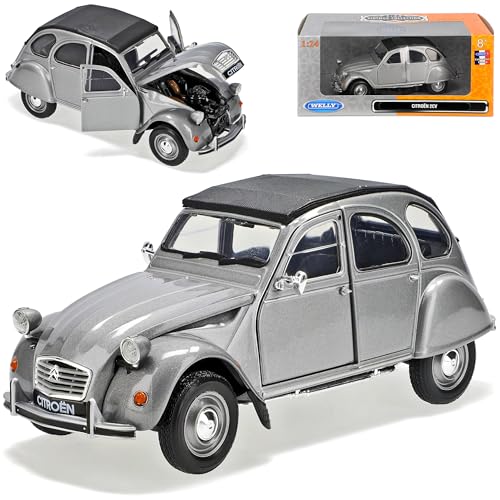 Welly Citroen 2cv Silber Grau 1949-1990 1/24 Modell Auto Welly Citroen 2cv Silber Grau 1949-1990 1/24 Modell Auto von Welly