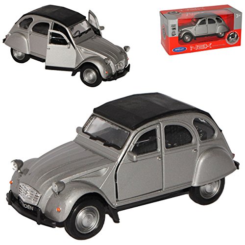 Welly Citroen 2cv Silber Grau 1949-1990 ca 1/43 1/36-1/46 Modell Auto von Welly