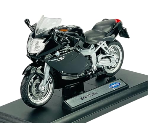 Welly DieCast Modell Motorrad BMW K 1200 S schwarz Metall Motorradmodell 1:18 von Welly