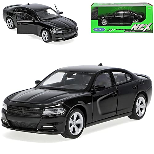 Welly Dodge Charger R/T Limousine Schwarz Ab 2016 1/24 Modell Auto mit individiuellem Wunschkennzeichen von Welly