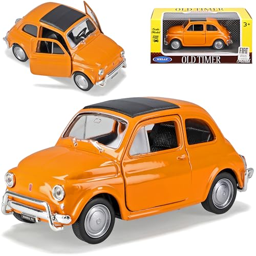 Welly FIAT 500 Klassik Gelb Orange Ur Modell ab 1957 ca 1/43 1/36-1/46 Modell Auto von Welly