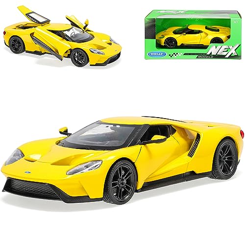Welly Ford GT Coupe Gelb Ab 2017 1/24 Modell Auto mit individiuellem Wunschkennzeichen Welly Ford GT Coupe Gelb Ab 2017 1/24 Modell Auto mit individiuellem Wunschkennzeichen von Welly