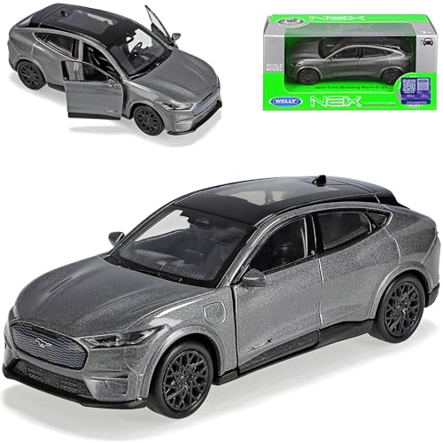 Welly Ford Mustang Mach-E GT SUV Grau Ab 2020 ca 1/43 1/36-1/46 Modell Auto mit individiuellem Wunschkennzeichen von Welly