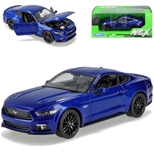 Welly Ford Mustang VI Coupe Blau Ab 2014 1/24 Modell Auto mit individiuellem Wunschkennzeichen Welly Ford Mustang VI Coupe Blau Ab 2014 1/24 Modell Auto mit individiuellem Wunschkennzeichen von Welly