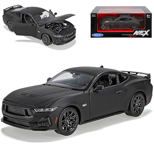Welly Ford Mustang VII Coupe Matt Schwarz Neues Modell 7. Generation Ab 2023 1/24 Modell Auto mit individiuellem Wunschkennzeichen Welly Ford Mustang VII Coupe Matt Schwarz Neues Modell 7. Generation Ab 2023 1/24 Modell Auto mit individiuellem Wunschkennzeichen von Welly