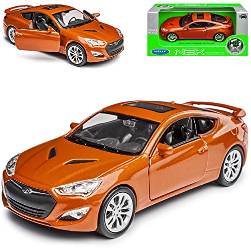Welly Hyundai Coupe Genesis Orange Ab Facelift 2012 Ab Modell 2008 ca 1/43 1/36-1/46 Modell Auto mit individiuellem Wunschkennzeichen von Welly