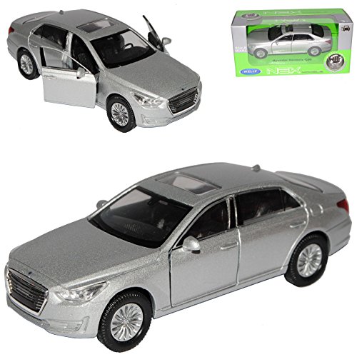 Welly Hyundai Genesis G90 EQ900 Limousine Silber Ab 2016 ca 1/43 1/36-1/46 Modell Auto mit individiuellem Wunschkennzeichen von Welly