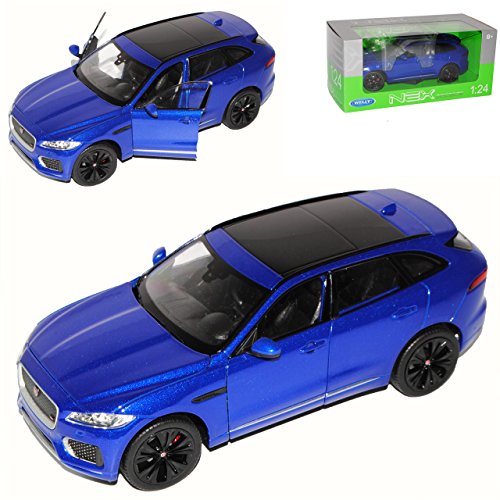 Welly Jaguar F-Pace X761 SUV Blau Ab 2016 1/24 Modell Auto mit individiuellem Wunschkennzeichen von Welly