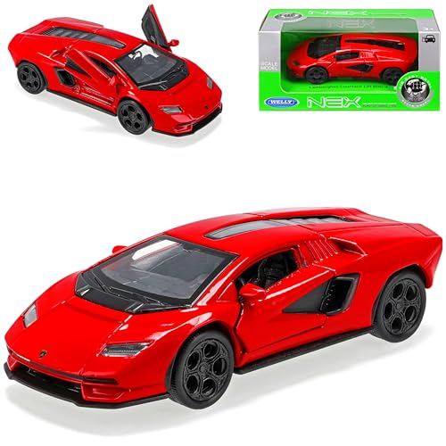 Welly Lamborgihini Countach LPI 800-4 Coupe Rot Orange Ab 2022 ca 1/43 1/36-1/46 Modell Auto mit individiuellem Wunschkennzeichen von Welly