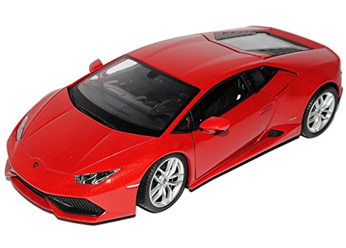 Welly Lamborgihini Huracan Coupe Dunkel Rot LP 610-4 Ab 2014 1/24 Modell Auto mit individiuellem Wunschkennzeichen von Welly