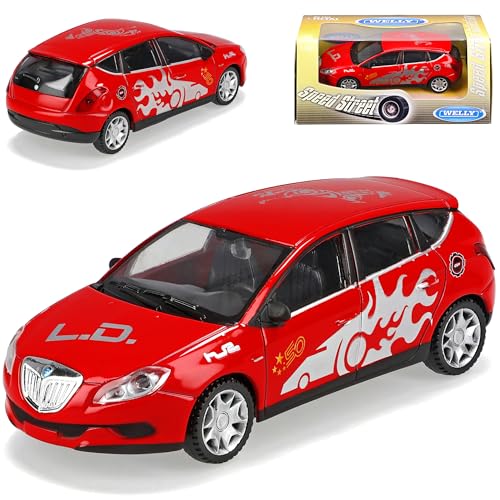 Welly Lancia Delta Rot 3 iii Ab 2008 Rot Mit Aufkleber 1/43 Modellauto Modell Auto von Welly