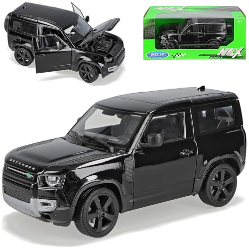 Welly Land R*o*v*e*r Defender Schwarz Ab 2020 1/26 1/24 Modell Auto mit individiuellem Wunschkennzeichen von Welly