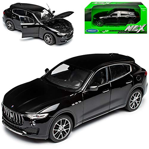 Welly Maseratti Levante SUV Schwarz Ab 2016 1/24 Modell Auto mit individiuellem Wunschkennzeichen von Welly