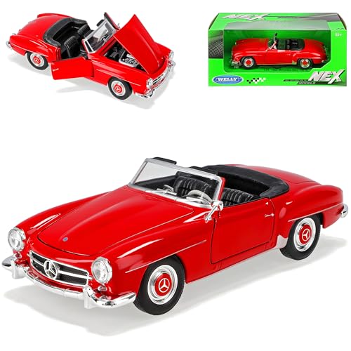 Welly Mercedes-B SL-Klasse 190SL W121 BII Cabrio Offen Rot 1955-1963 1/24 Modell Auto von Welly
