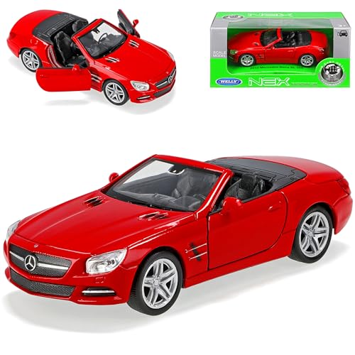 Welly Mercedes-B SL-Klasse Cabrio Offen Rot R231 2012-2020 ca 1/43 1/36-1/46 Modell Auto mit individiuellem Wunschkennzeichen von Welly