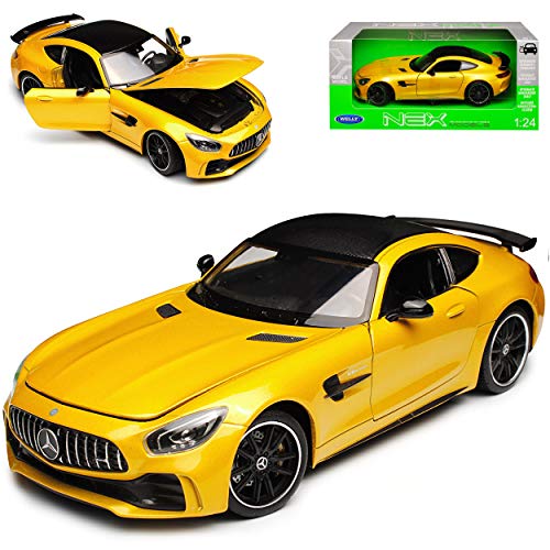 Welly Mercedes-Benz AMG GT R Coupe Gelb Ab 2014 1/24 Modell Auto mit individiuellem Wunschkennzeichen von Welly