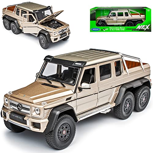 Welly Mercedes-Benz G-Klasse G63 AMG 6x6 Beige 1/24 Modell Auto mit individiuellem Wunschkennzeichen von Welly