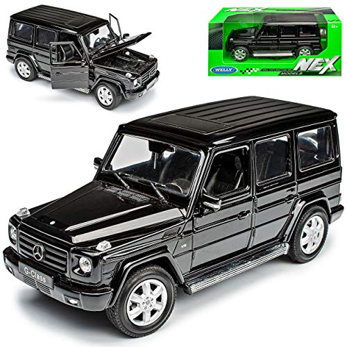 Welly Mercedes-B G-klasse Schwarz W460 Ab 1979 1/24 Modell Auto mit individiuellem Wunschkennzeichen von Welly