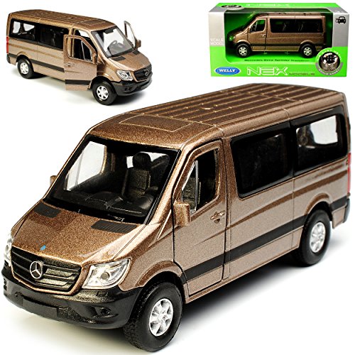 Welly Mercedes-B Sprinter W906 Personen Transporter Braun Grau Modell 2006 Ab Facelift 2013 ca 1/43 1/36-1/46 Modell Auto von Welly
