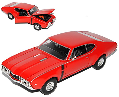 Welly Oldsmobile 442 Coupe Rot 1968 1/24 Modell Auto mit individiuellem Wunschkennzeichen von Welly
