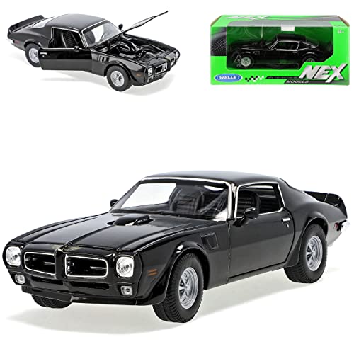 Welly Pontiac Firebird Trans Am Coupe Schwarz 2. Generation 1970-1974 1/24 Modell Auto mit individiuellem Wunschkennzeichen von Welly