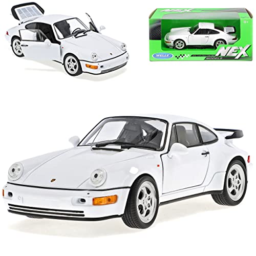 Welly Porsche 911 964 Turbo Coupe Weiss 1988-1994 1/24 Modell Auto von Welly