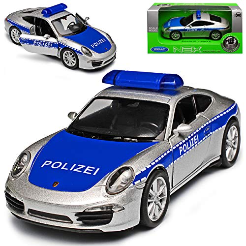 Welly Porsche 911 991 Carrera S Coupe Silber Blau Polizei Ab 2011 ca 1/43 1/36-1/46 Modell Auto Welly Porsche 911 991 Carrera S Coupe Silber Blau Polizei Ab 2011 ca 1/43 1/36-1/46 Modell Auto von Welly