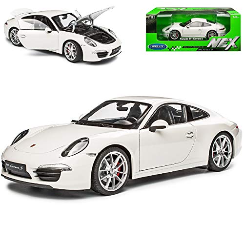 Welly Porsche 911 991 Carrera S Coupe Weiss Ab 2012 1/18 Modell Auto von Welly