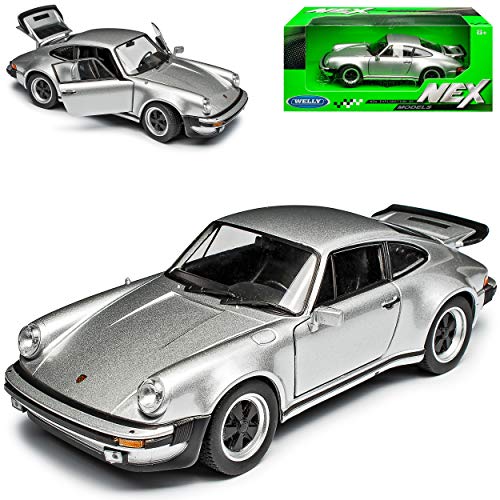 Welly Porsche 911 G-Modell Turbo Silber Coupe 1973-1989 1/24 Modell Auto von Welly
