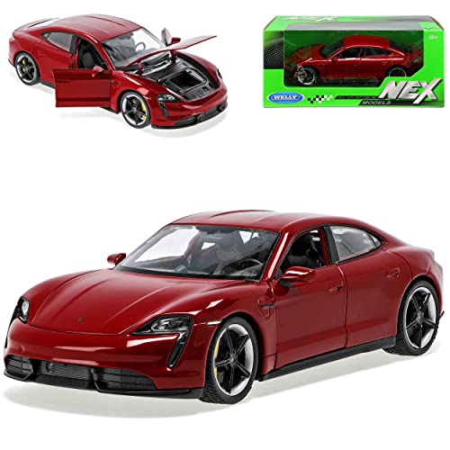 Welly Porsche Taycan Rot Ab 2019 1/24 Modell Auto von Welly