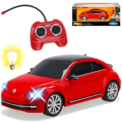 Welly Volkwagen Beetle New Coupe Ab 2011 Rot RC Funkauto 1/24 Modell Auto von Welly