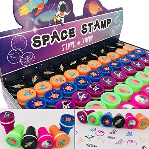 6 Stempel * Weltraum & Astronaut * als Mitgebsel für Kindergeburtstag oder Space-Mottoparty | Perfekt zum basteln, malen, als Geschenk und Spiel für Kinder von Weltraum-Mitgebsel: