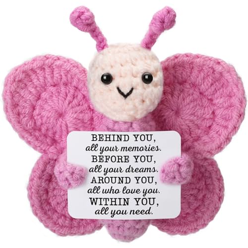 Positives Häkel-Schmetterlings-Geschenk für Frauen, Mini-Handarbeit, emotionale Unterstützung, Plüsch für Freunde, Kollegen, Chef, Mädchen, Lehrer am Geburtstag, Weihnachten, Valentinstag, Muttertag Positives Häkel-Schmetterlings-Geschenk für Frauen, Mini-Handarbeit, emotionale Unterstützung, Plüsch für Freunde, Kollegen, Chef, Mädchen, Lehrer am Geburtstag, Weihnachten, Valentinstag, Muttertag von Weming