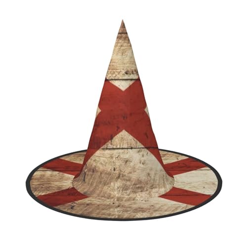 Alabama Staatsflagge auf alter Holzmaserung, Postkarte, Halloween-Hut, lustig, Urlaub, Party, Hut, Kostüm, Ball, Cosplay, Karneval, DIY-Dekoration (3 Stück) von WenDang
