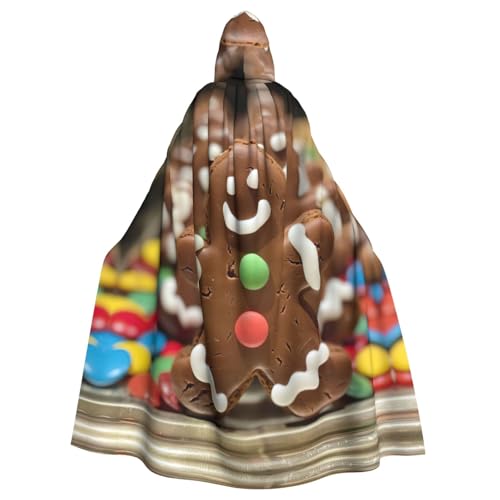 Lebkuchenmann-Süßigkeiten-Druck, Uni, Kapuzenumhang für Erwachsene, eleganter Halloween-Kapuzenumhang, bequemer langer Kapuzenumhang Lebkuchenmann-Süßigkeiten-Druck, Uni, Kapuzenumhang für Erwachsene, eleganter Halloween-Kapuzenumhang, bequemer langer Kapuzenumhang von WenDang