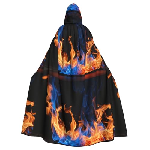 WenDang Blauer Flammen-Druck, Uni, Kapuzenumhang für Erwachsene, eleganter Halloween-Kapuzenumhang, bequemer langer Kapuzenumhang WenDang Blauer Flammen-Druck, Uni, Kapuzenumhang für Erwachsene, eleganter Halloween-Kapuzenumhang, bequemer langer Kapuzenumhang von WenDang