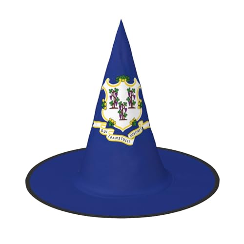 WenDang Connecticut Halloween-Hut mit Staatsflagge, lustig, Feiertagsparty-Hut, Kostüm, Ball, Cosplay, Karneval, DIY-Dekoration (3 Stück) von WenDang