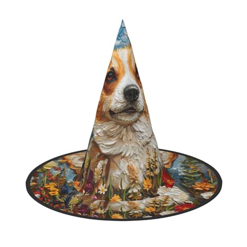 WenDang Corgi Hut mit Blumenmuster, Frühlingsgarten, Halloween-Hut, lustig, Urlaub, Party, Ball, Cosplay, Karneval, DIY-Dekoration (3 Stück) von WenDang