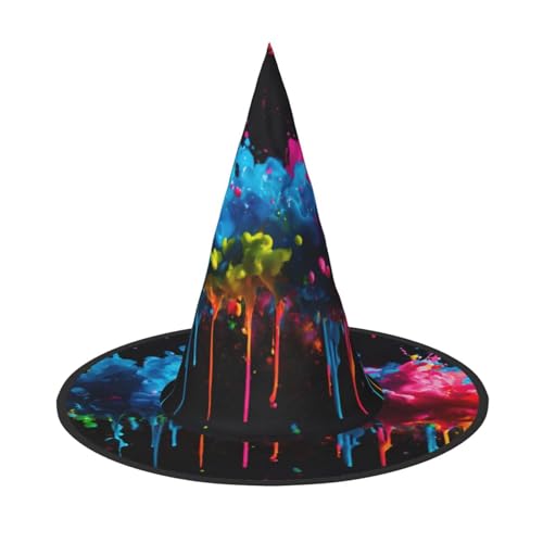WenDang Farbspritzer-Hintergrund, Halloween-Hut, lustig, Urlaub, Party, Hut, Kostüm, Ball, Cosplay, Karneval, DIY-Dekoration (2 Stück) von WenDang