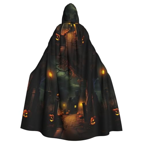 WenDang Gruseliger Halloween-Druck, Uni, Kapuzenumhang für Erwachsene, eleganter Halloween-Kapuzenumhang, bequemer langer Kapuzenumhang WenDang Gruseliger Halloween-Druck, Uni, Kapuzenumhang für Erwachsene, eleganter Halloween-Kapuzenumhang, bequemer langer Kapuzenumhang von WenDang