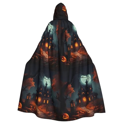 WenDang Gruseliger Halloween-Druck, Uni, Kapuzenumhang für Erwachsene, eleganter Halloween-Kapuzenumhang, bequemer langer Kapuzenumhang WenDang Gruseliger Halloween-Druck, Uni, Kapuzenumhang für Erwachsene, eleganter Halloween-Kapuzenumhang, bequemer langer Kapuzenumhang von WenDang