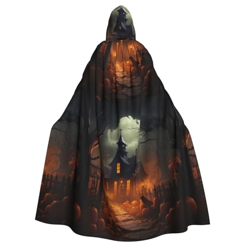 WenDang Gruseliger Halloween-Druck, Uni, Kapuzenumhang für Erwachsene, eleganter Halloween-Kapuzenumhang, bequemer langer Kapuzenumhang WenDang Gruseliger Halloween-Druck, Uni, Kapuzenumhang für Erwachsene, eleganter Halloween-Kapuzenumhang, bequemer langer Kapuzenumhang von WenDang