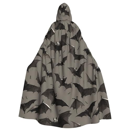 WenDang Halloween Fledermäuse grauer Druck Uni Kapuzenumhang für Erwachsene, eleganter Halloween-Kapuzenumhang, bequemer langer Kapuzenumhang WenDang Halloween Fledermäuse grauer Druck Uni Kapuzenumhang für Erwachsene, eleganter Halloween-Kapuzenumhang, bequemer langer Kapuzenumhang von WenDang